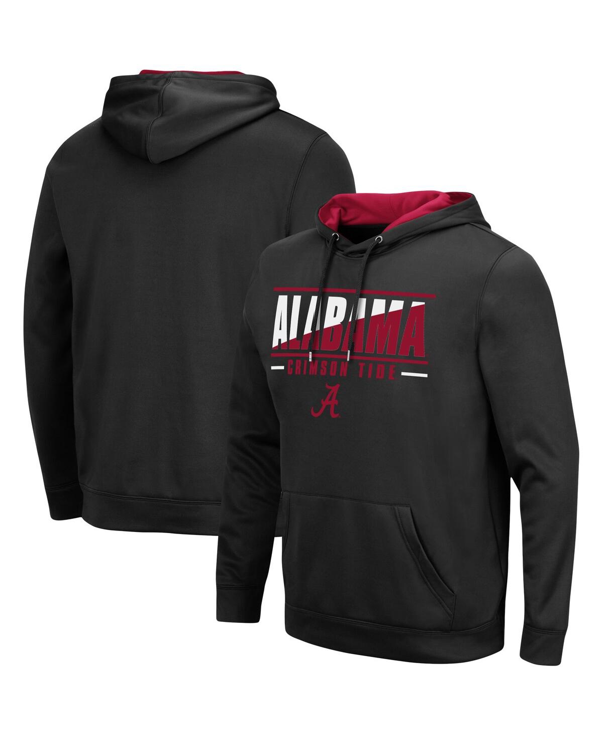 Colosseum Men's Alabama Crimson Tide Slash Stack 2.0 Pullover Hoodie In Black