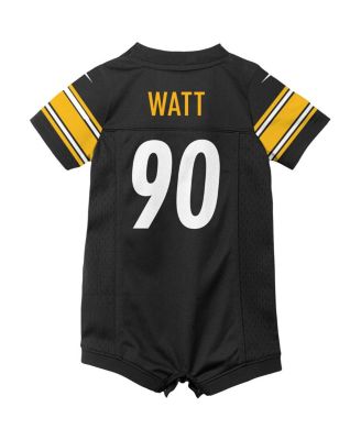 Infant T.J. Watt Black Pittsburgh Steelers Game Romper Jersey