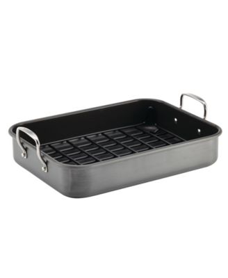 Hard-Anodized Non-Stick 12" x 16" Roaster & Dual-Height Rack