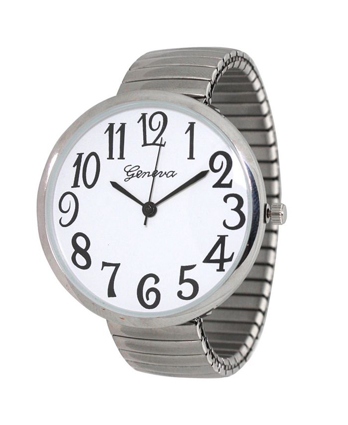 Ladies large online face silver watches