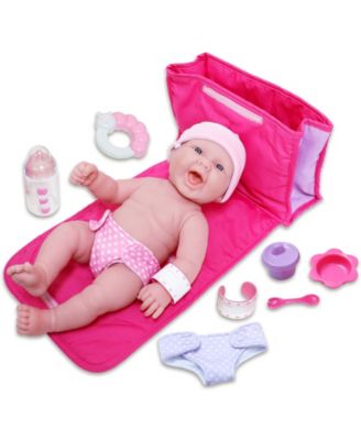 La Newborn 13" Smiling Baby Doll 10 Pcs Diaper Bag Gift Set
