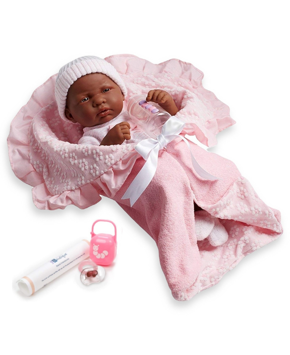 Jc Toys La Newborn Nursery 15.5" African American Soft Body Baby Doll In African American - Pink