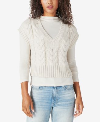 Lucky Brand - Cable-Knit Sweater Vest