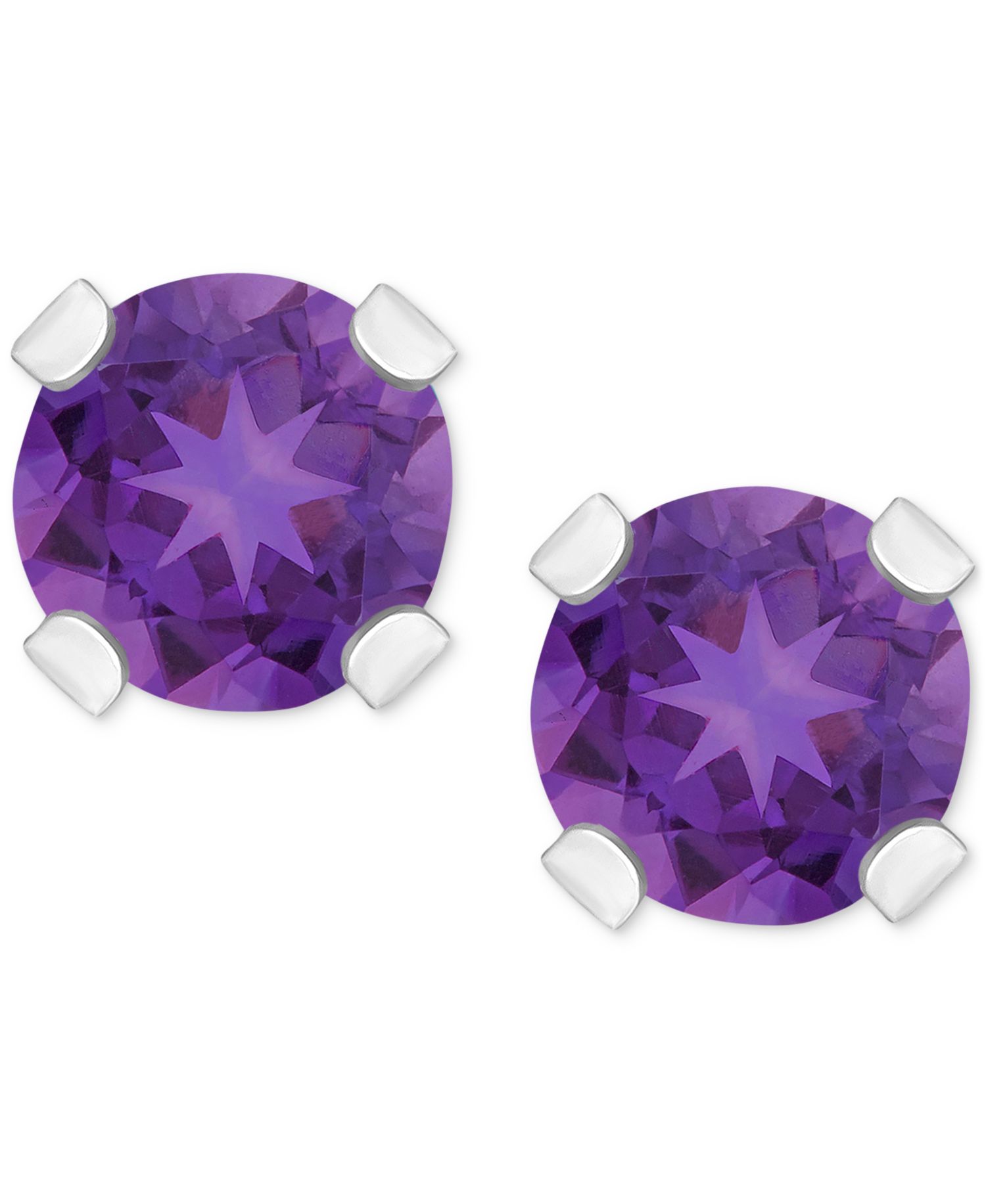 Rhodolite Garnet Stud Earrings (1/4 ct. t.w.) in 14k White or Yellow Gold (Also in Citrine, Sky Blue Topaz, Peridot & Opal)