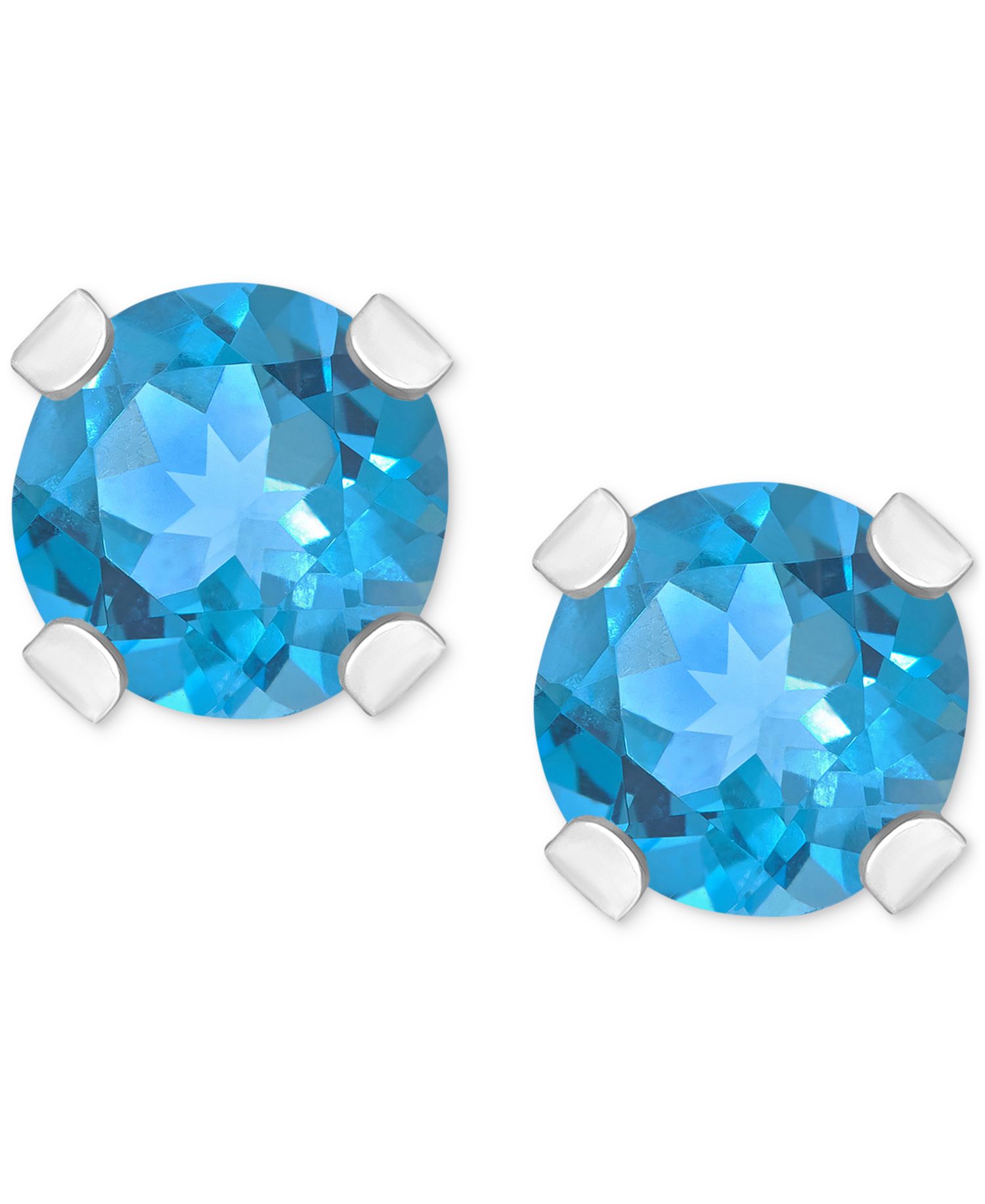 Rhodolite Garnet Stud Earrings (1/4 ct. t.w.) in 14k White or Yellow Gold (Also in Citrine, Sky Blue Topaz, Peridot & Opal)
