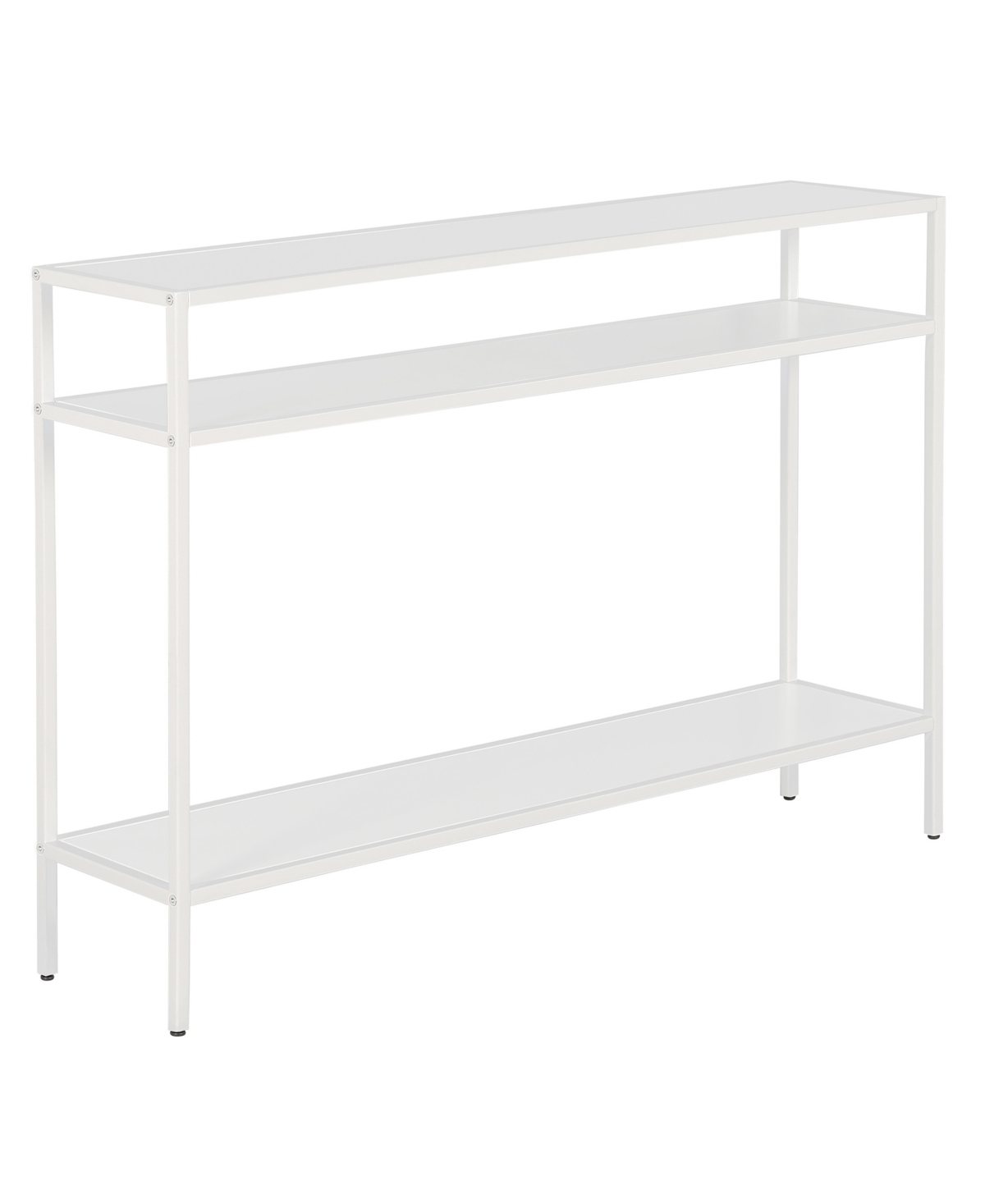Shop Hudson & Canal Ricardo Console Table With Shelves, 42" X 10" In Matte White