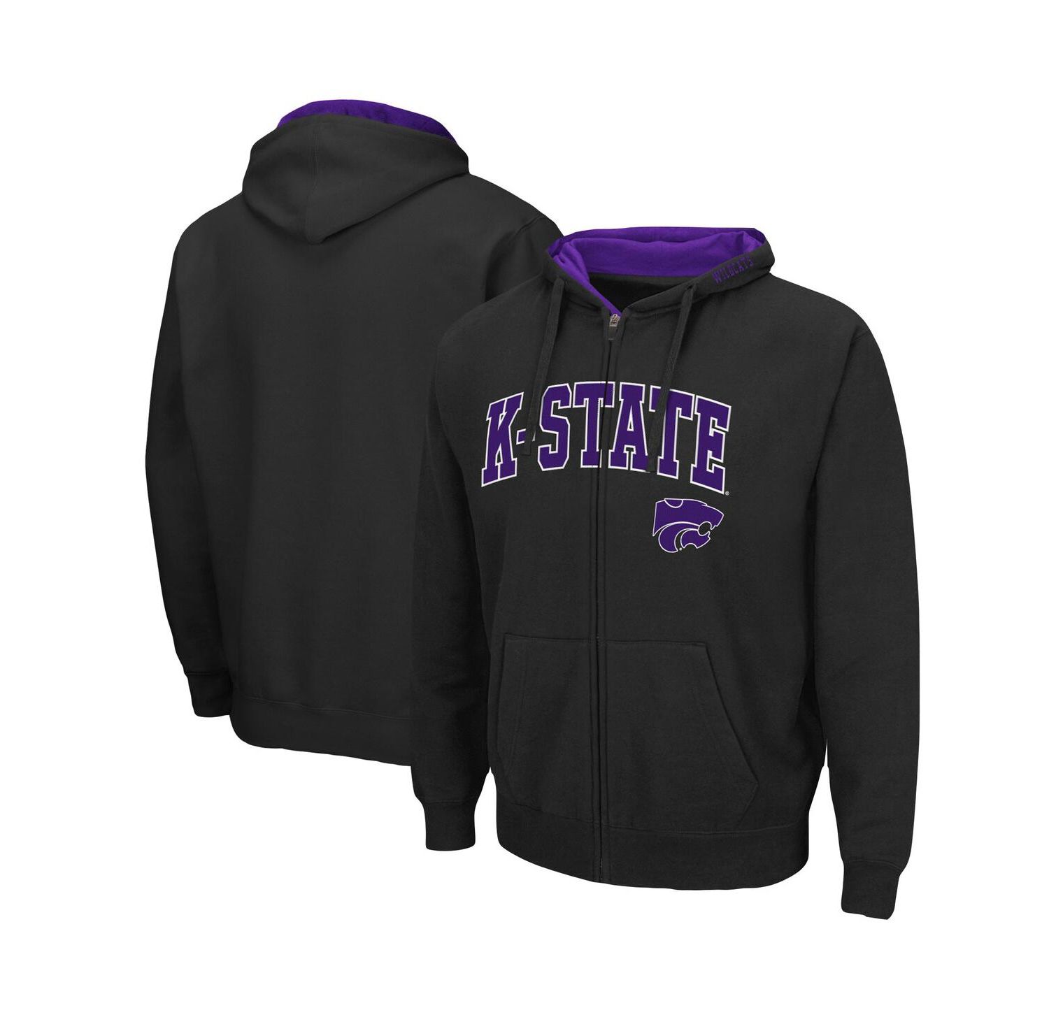 Men's Kansas State Wildcats Arch Logo 3.0 Full-Zip Hoodie