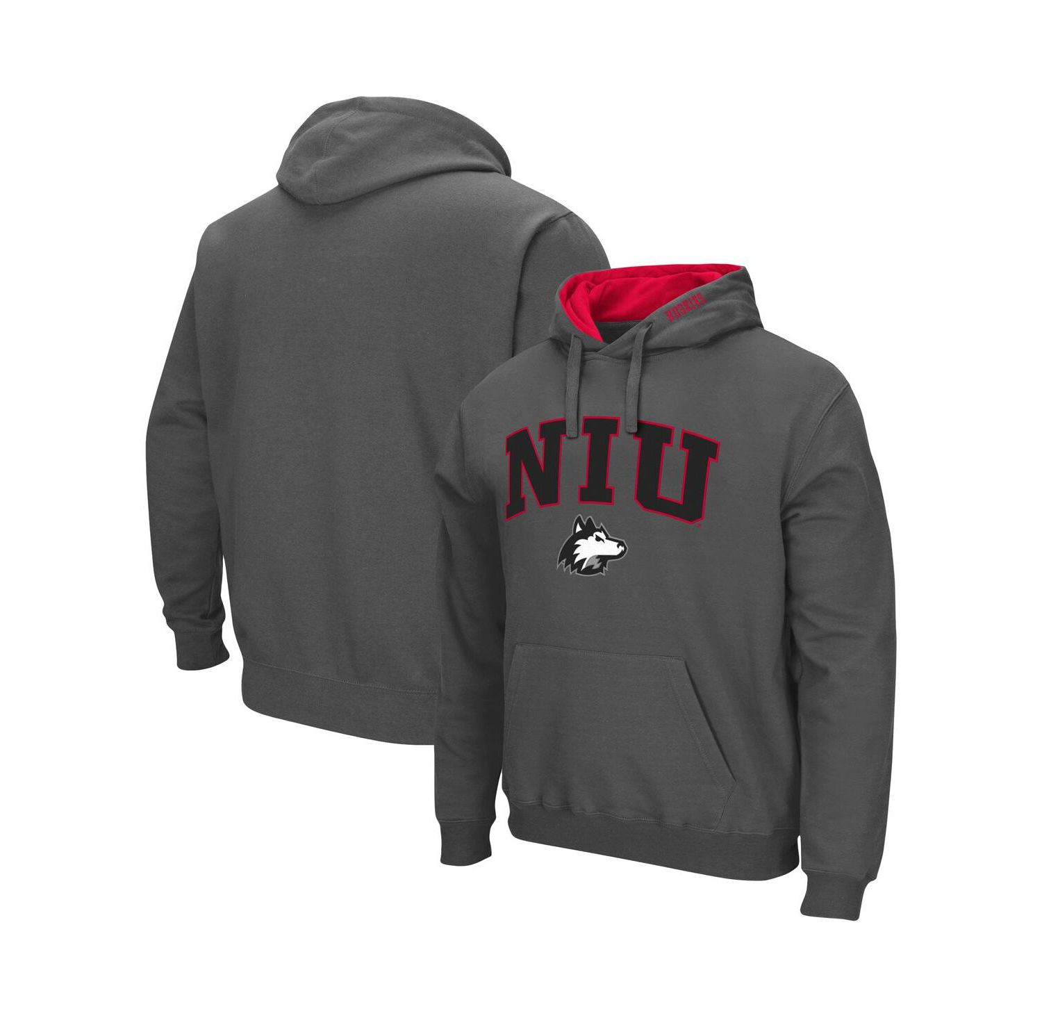 Men's Northern Illinois Huskies Arch and Logo Pullover Hoodie