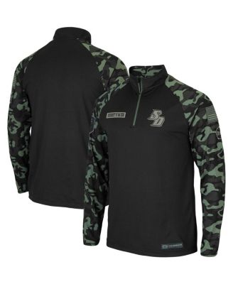 Men's Black, Camo San Diego Toreros OHT Military-Inspired Appreciation Take Flight Raglan Quarter-Zip Jacket