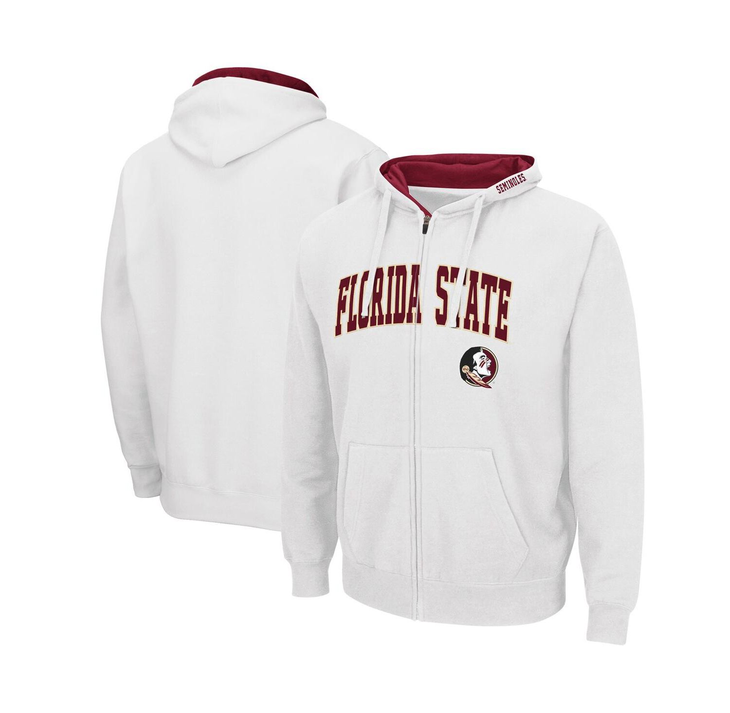 Men's White Florida State Seminoles Arch Logo 3.0 Pullover Hoodie