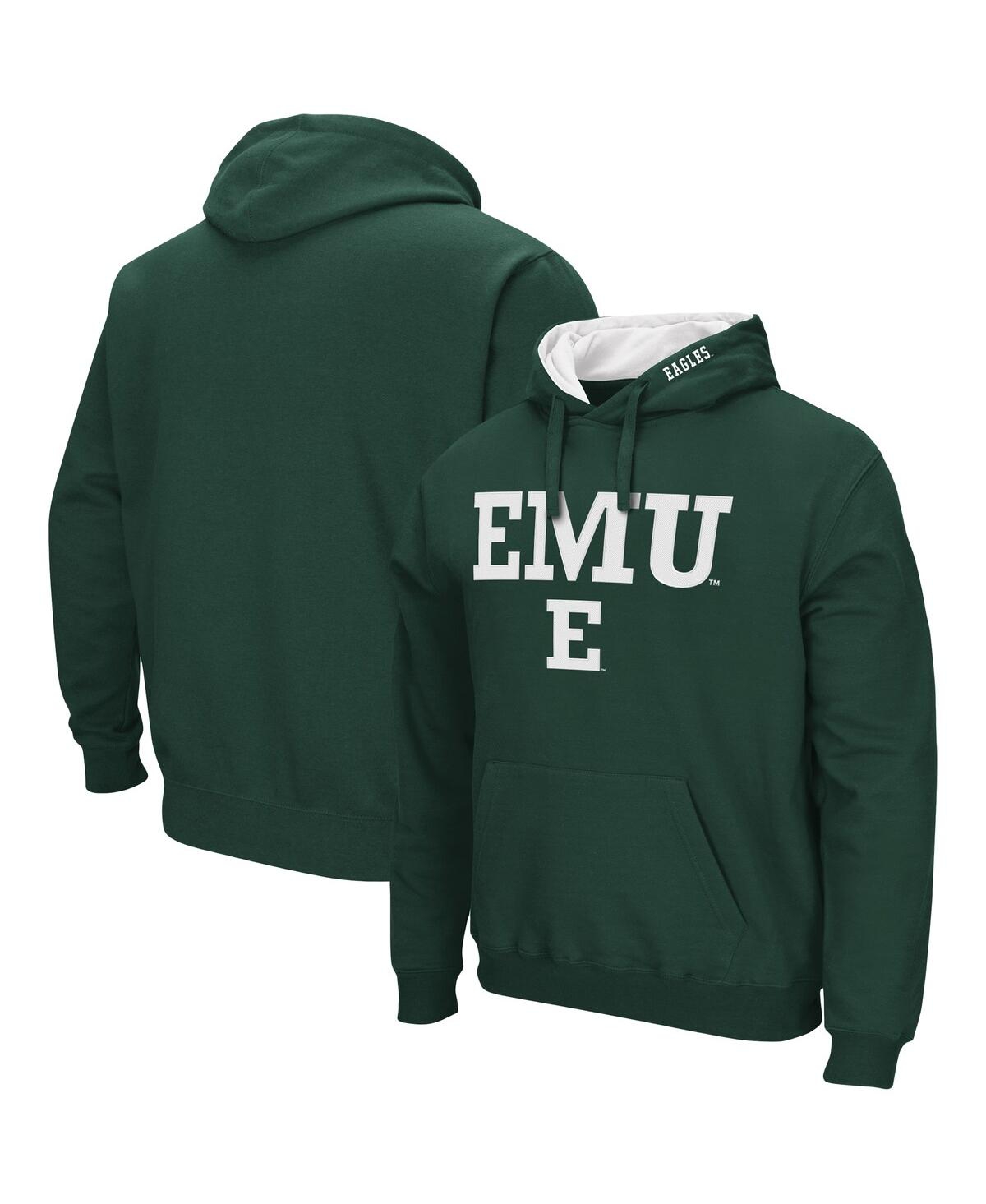 Colosseum Men's Eastern Michigan Eagles Arch And Logo Pullover Hoodie In Green