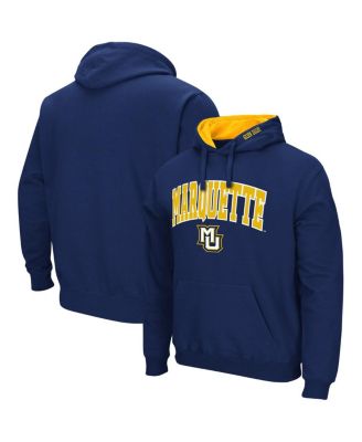 Men's Navy Marquette Golden Eagles Arch and Logo Pullover Hoodie