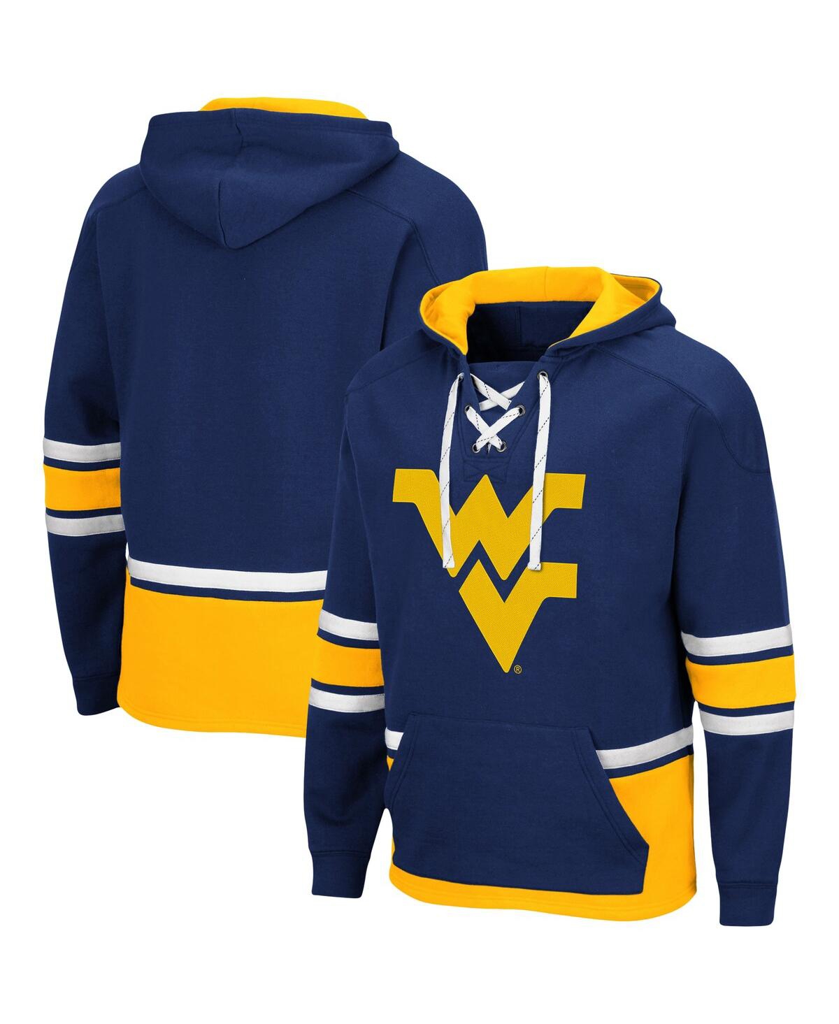 Shop Colosseum Men's Navy West Virginia Mountaineers Lace Up 3.0 Pullover Hoodie