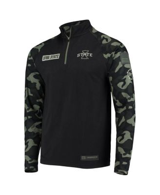 Men's Black, Camo Iowa State Cyclones OHT Military-Inspired Appreciation Take Flight Raglan Quarter-Zip Jacket