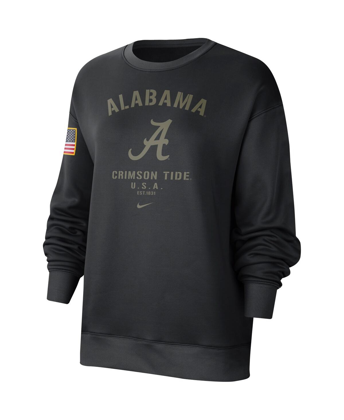 Women'sAlabama Crimson Tide Military-Inspired Appreciation Therma Performance All-Time Pullover Sweatshirt - Black