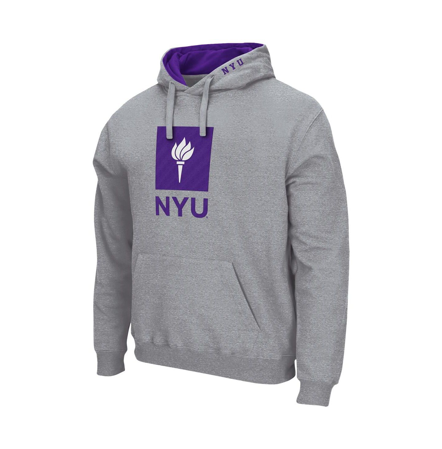 Мужское худи Colosseum NYU Arch and Logo Pullover, цвет: Меланжевый серый — фото 2