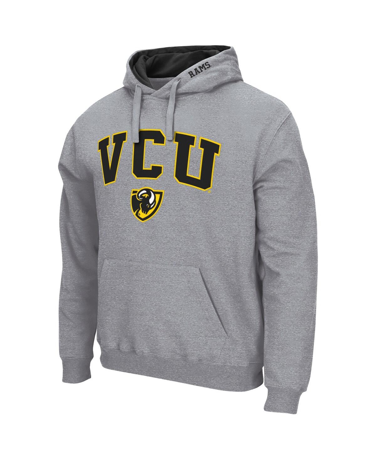 Colosseum Heathered Gray Vcu Rams Arch And Logo Pullover Hoodie In Heathered Gray