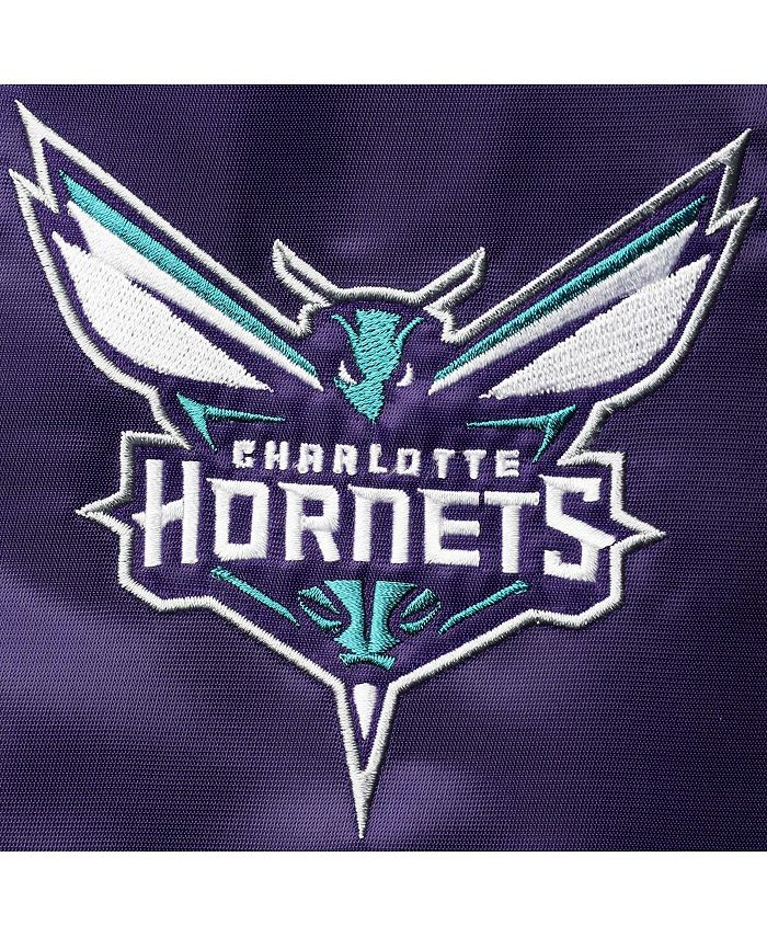 Charlotte Hornets Starter 75th Anniversary Leader Color Block Satin  Full-Snap Jacket - Teal/Purple