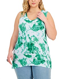 Plus Size Tie-Dyed Tank, Created for Macy's