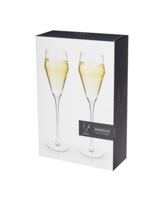 Raye Angled Crystal Prosecco Glasses Set of 2, 8 Oz