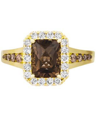 Cinnamon Citrine (1-1/3 ct. t.w.) & Diamond (1/2 ct. t.w.) Ring in 14k Rose Gold  (Also in Amethyst, Blue Topaz, Peridot & Smoky Quartz)