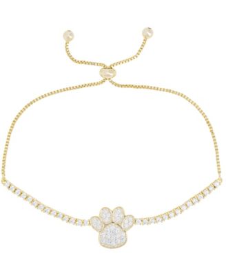 14K Gold Paw Print Adjustable Bolo Bracelet 14K Gold Paw Print Adjustable Bolo Bracelet