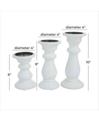 Wood French Country Candle Holder, Set of 3