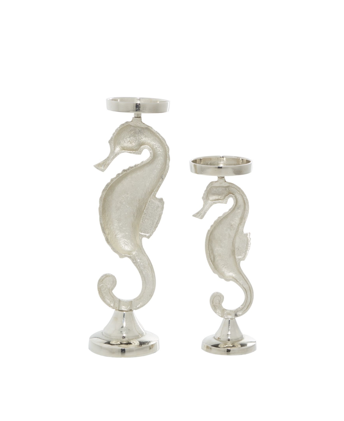 Coastal Candle Holder, Set of 2 - Silver-Tone