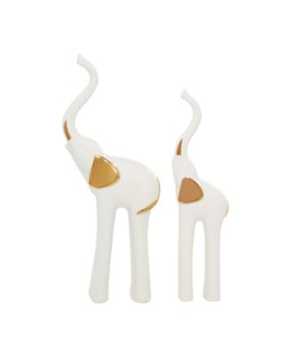 Glam Elephant Sculpture, Set of 2