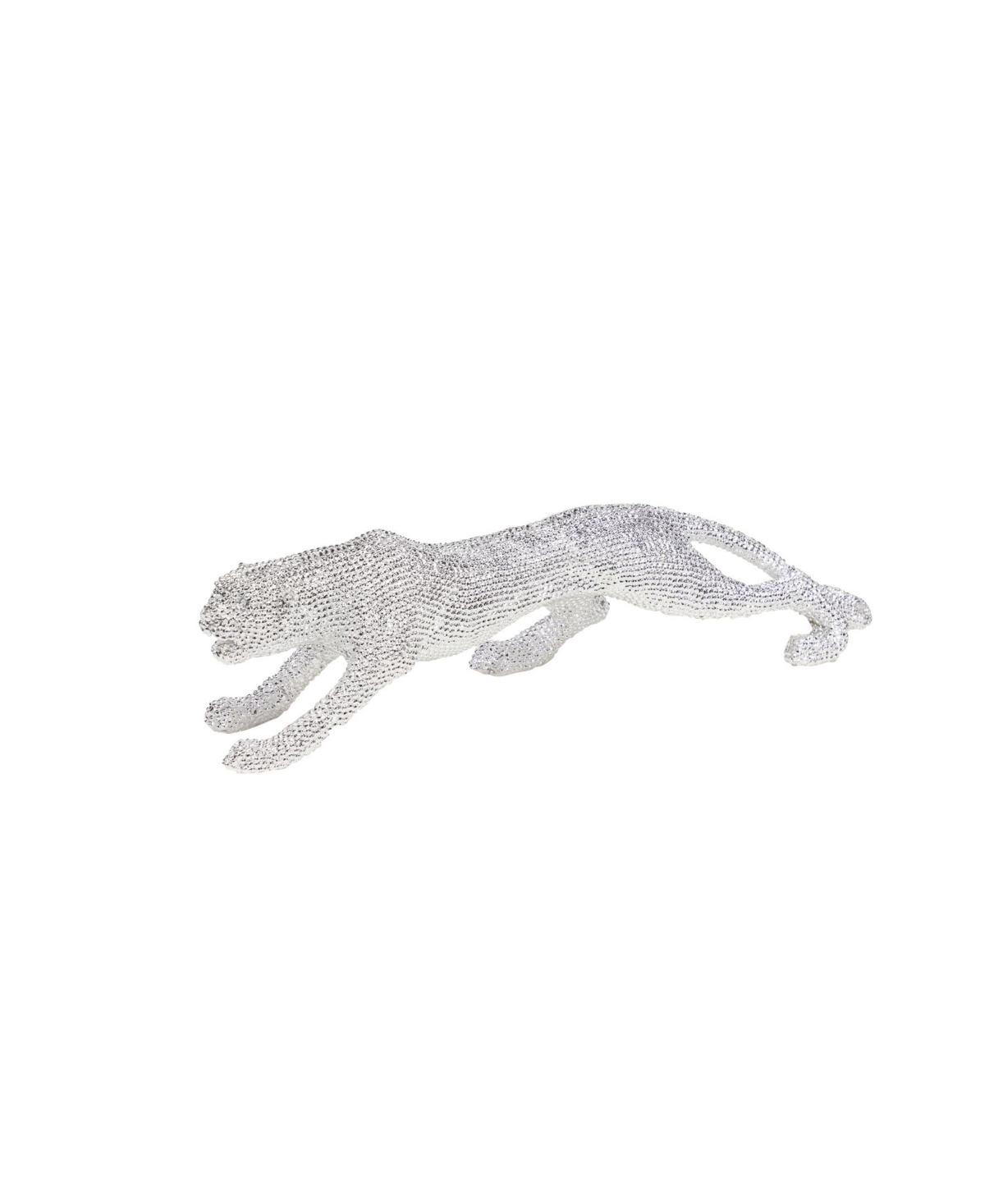 Rosemary Lane Glam Leopard Sculpture, 6" X 23" In Silver-tone