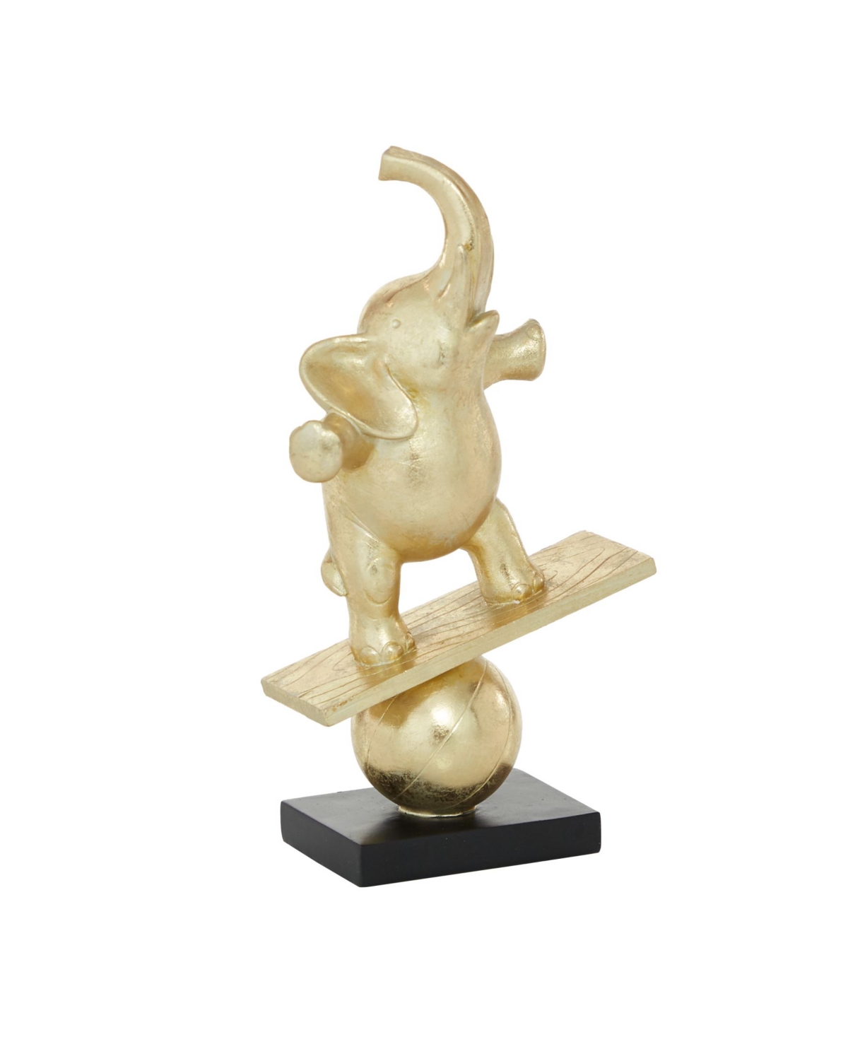 Rosemary Lane Contemporary Elephant Sculpture, 12" X 7" In Gold-tone