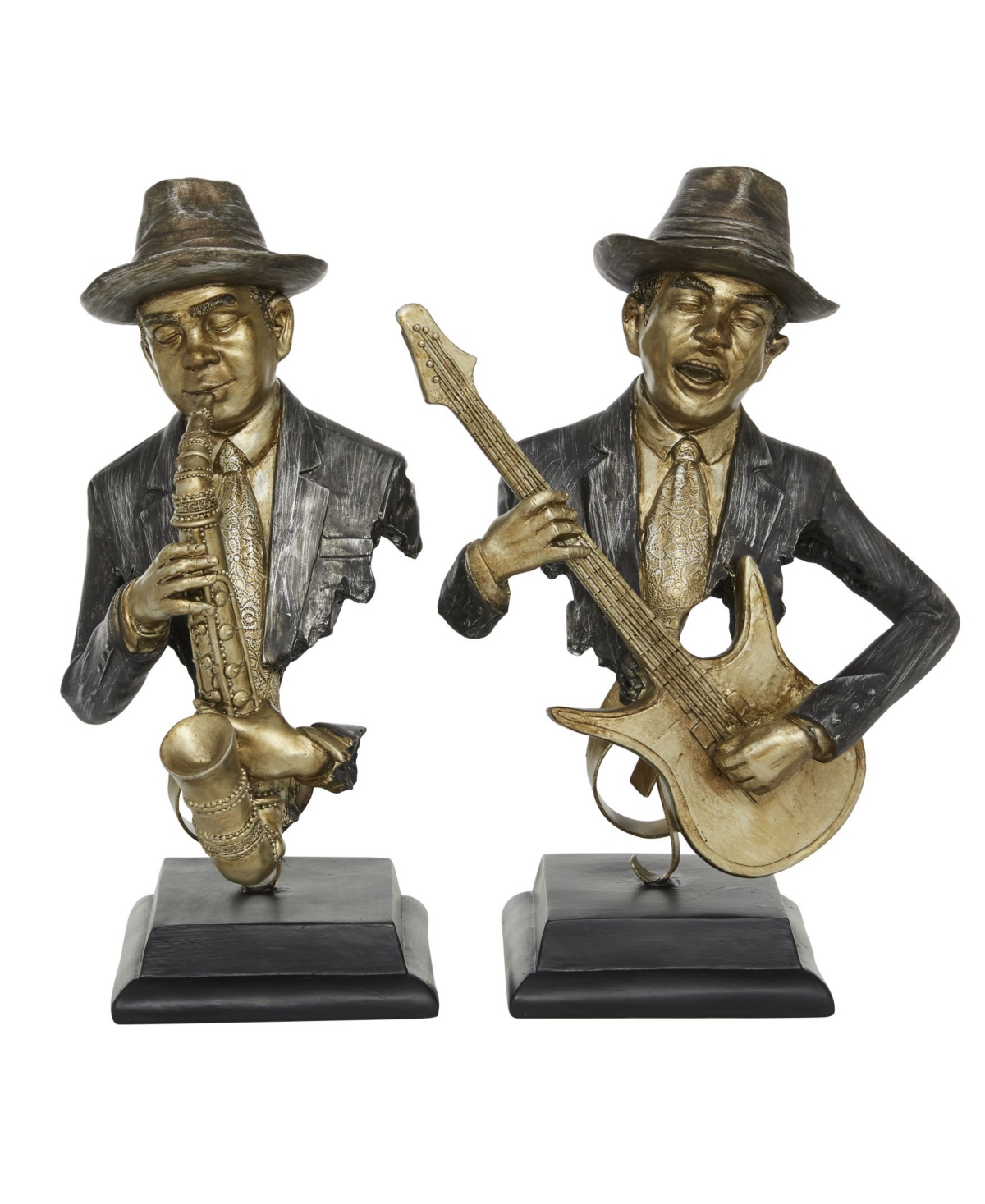 Rosemary Lane Vintage-like Musician Sculpture, Set Of 2 In Gold-tone