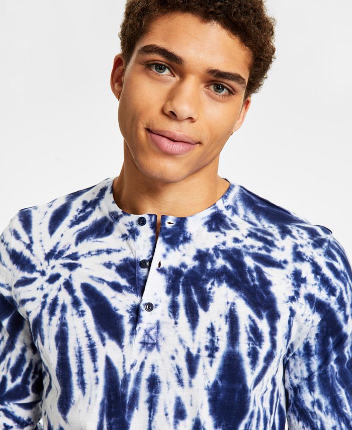 Sun + Stone Men's Joel Tie Dye Henley, Created for Macy's Macy's