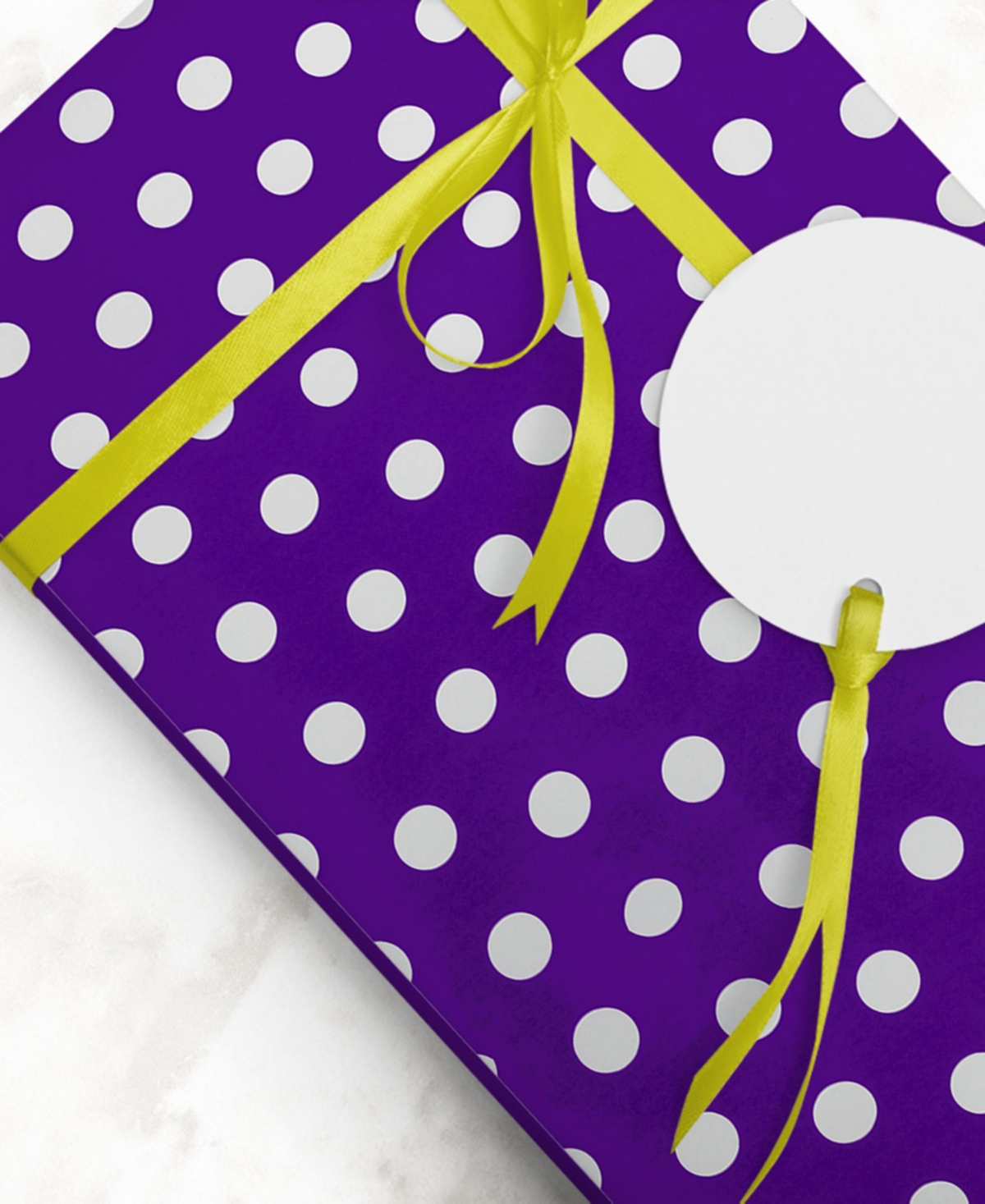 Shop Jam Paper Gift Wrap 50 Square Feet Polka Dot Wrapping Paper Rolls, Pack Of 2 In Purple,white