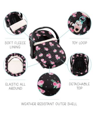 Car Seat Cover, Winter Carseat, Canopy Car Seat Cover Baby Girls, Floral Rose