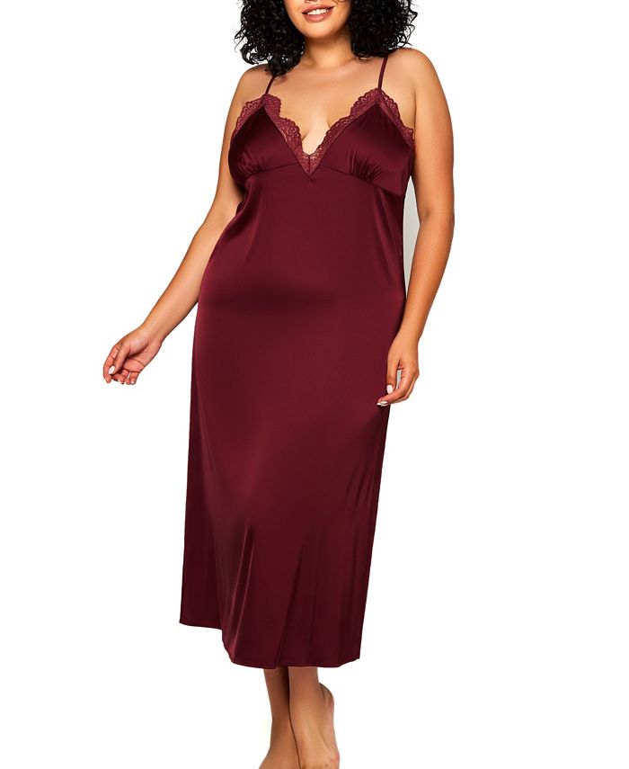 Macy's burgundy dress plus size sale