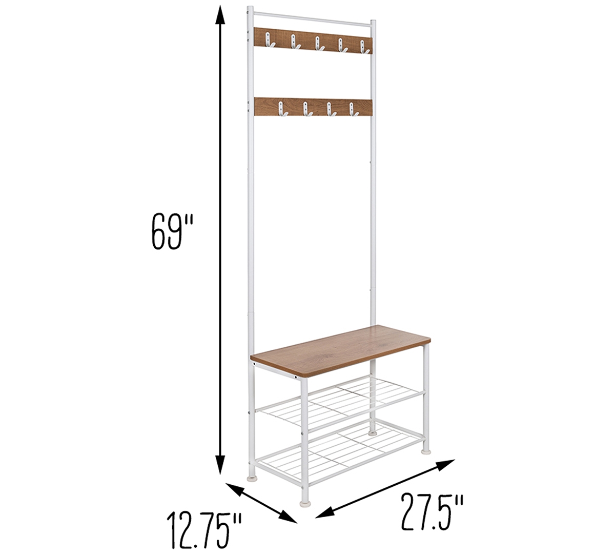 Shop Honey Can Do Entryway Hall Tree With Storage In White