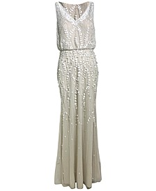Embellished Blouson Gown