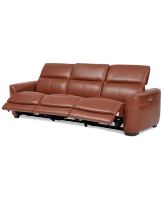 Lexanna 3-Pc. Leather Sofa with 3 Power Motion Recliners, Created for Macy&#39;s