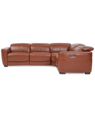 Lexanna 4-Pc. Leather Sectional with 2 Power Motion Recliners, Created for Macy's