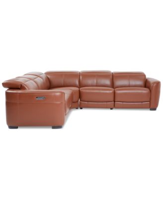 Lexanna 5-Pc. Leather Sectional with 2 Power Motion Recliners, Created for Macy's
