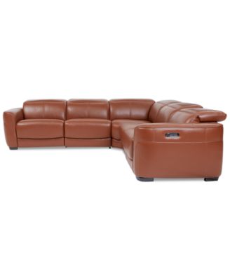 Lexanna 5-Pc. Leather Sectional with 3 Power Motion Recliners, Created for Macy's
