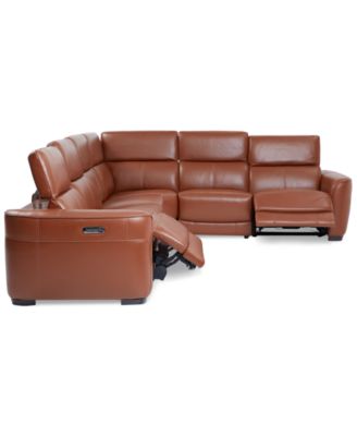 Lexanna 6-Pc. Leather Sectional with 2 Power Motion Recliners, Created for Macy's