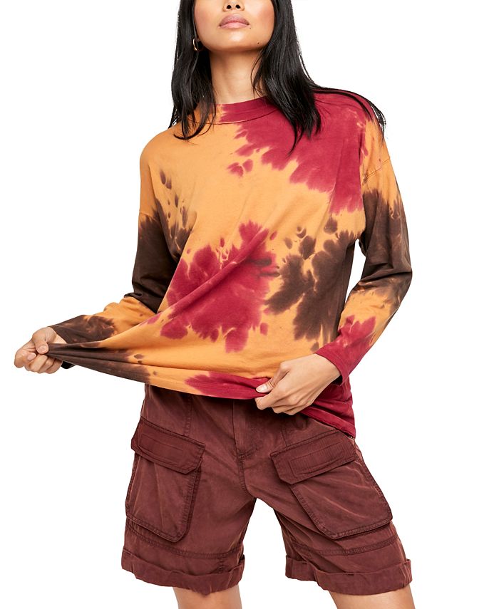 Free People Be Free Tie Dyed Long Sleeve T Shirt Macy s