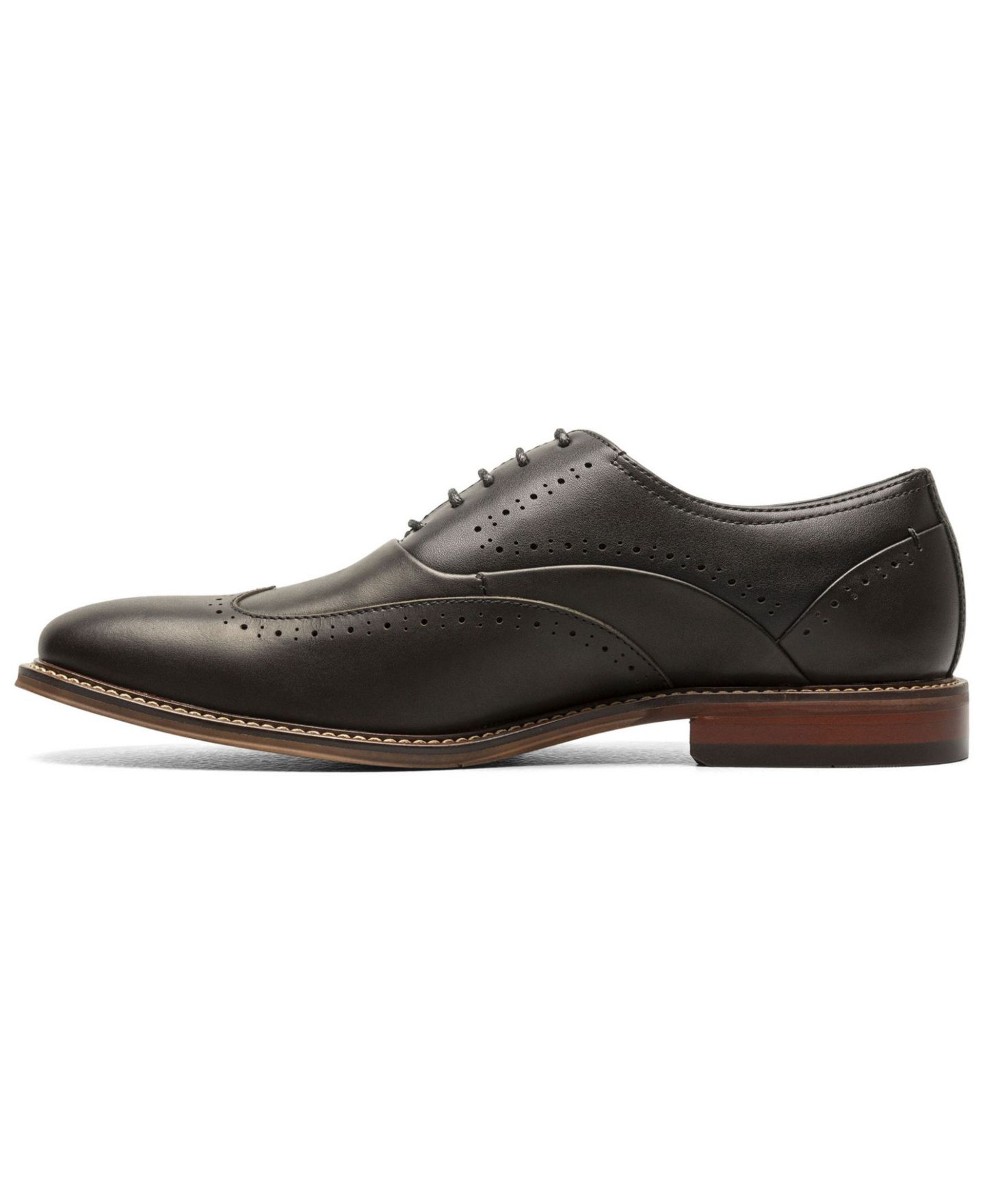 Обувь Stacy Adams Men's Macarthur Leather Wingtip Oxford, цвет: Чёрный — фото 5