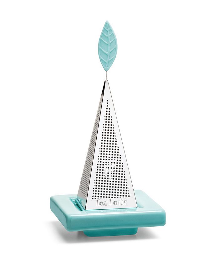 Tea Forte Lusso Platinum Tea Infuser with Turquoise Tea Tray Macy's