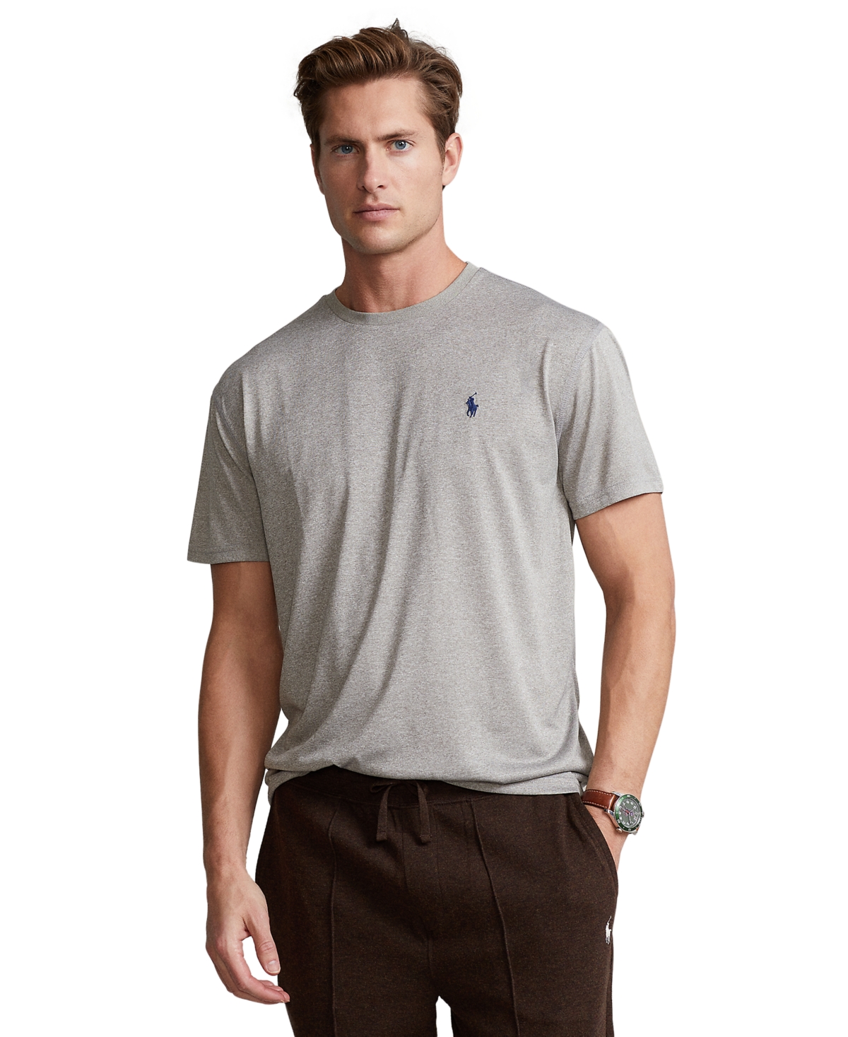 Shop Polo Ralph Lauren Men's Classic-fit Performance Jersey T-shirt In Andover Heather