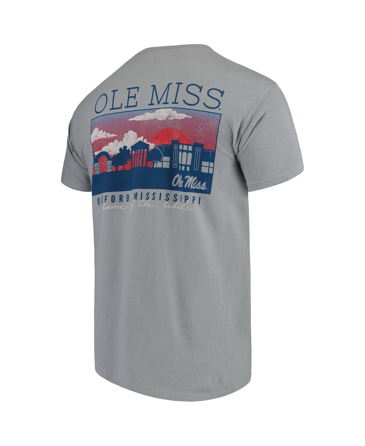 Image One Men's Gray Ole Miss Rebels Comfort Colors Campus Scenery T-shirt In Gray