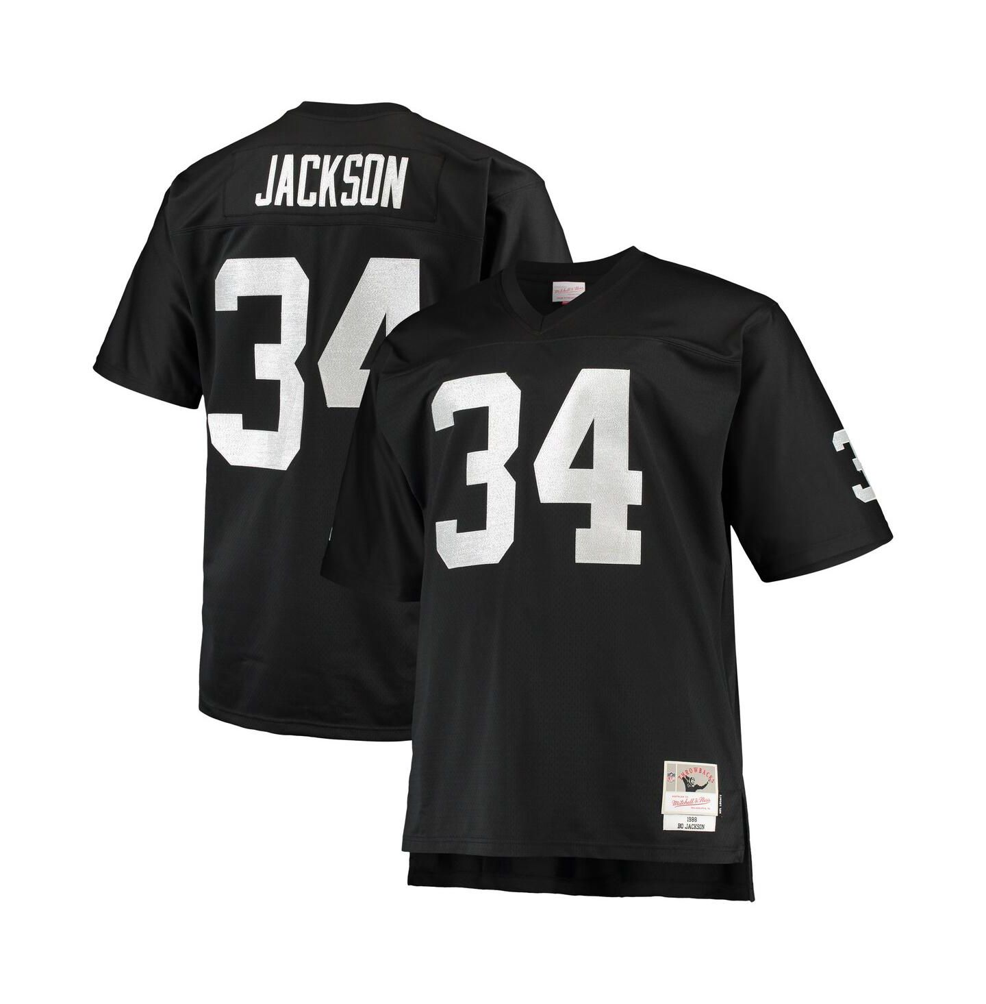 Мужское джерси Mitchell & Ness Bo Jackson Las Vegas Raiders Big and Tall 1988, Black — фото 1