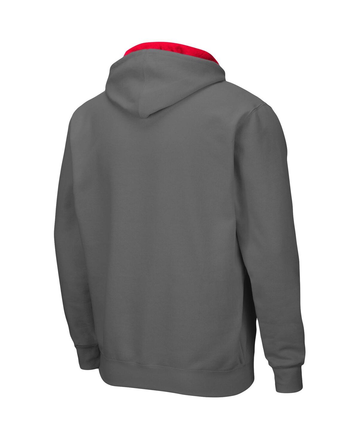 Colosseum Men's Charcoal Wisconsin Badgers Arch Logo 2.0 Full-zip Hoodie In Charcoal